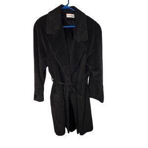 John Weitz‎ Mohair Padded Shoulder Wrap Coat Lined Pocket Union Goth Gorpcore